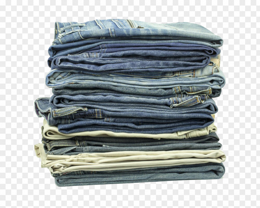A Pile Of Multi-colored Jeans Stock Photography Clothing Denim PNG