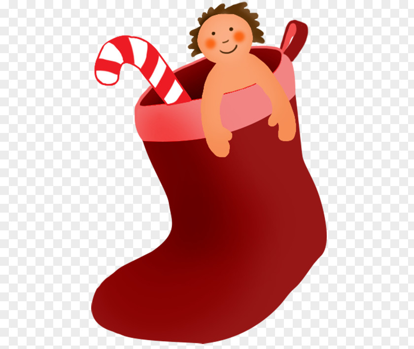 Christmas Stockings Santa Claus Candy Cane Clip Art PNG