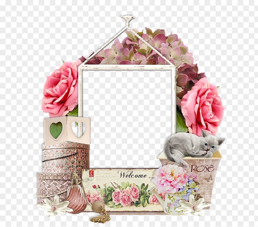 Rectangle Flower Picture Frame PNG