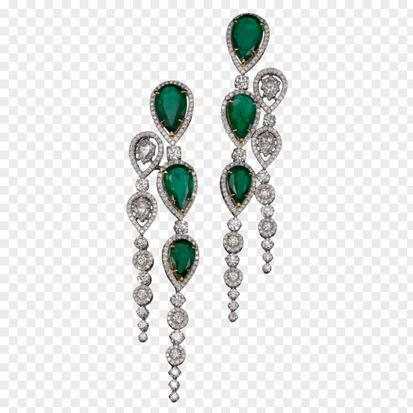 Diamond Earrings Emerald Earring Butani Jewellery Ltd. PNG
