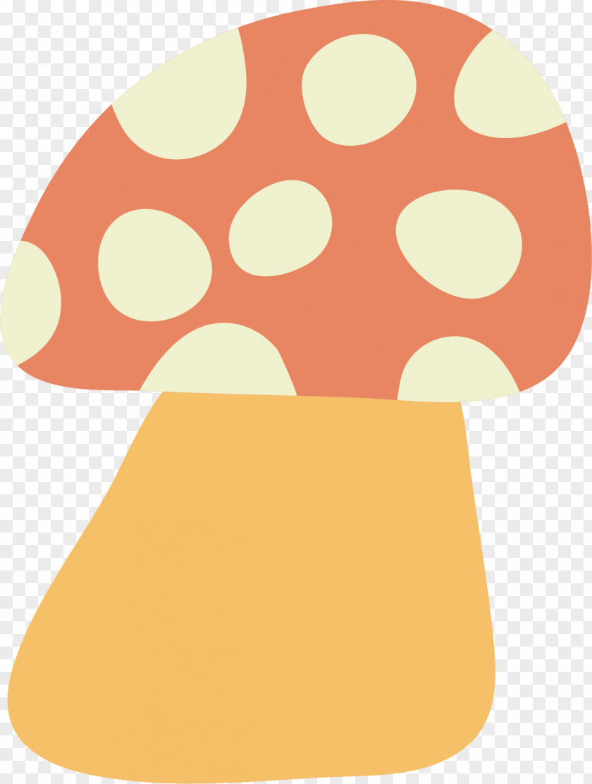 Hand Painted Mushroom Pattern Orange Clip Art PNG