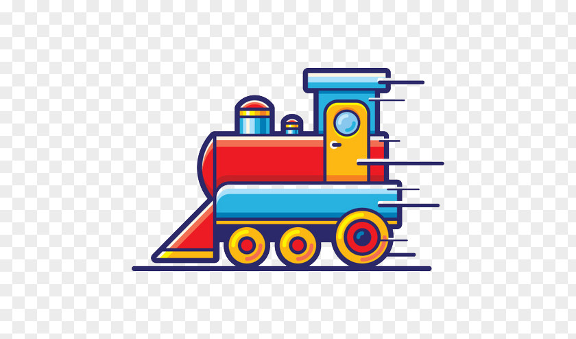 Cartoon Red Train Rail Transport Locomotive Illustration PNG
