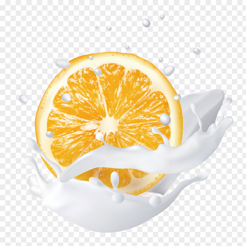 Hand-painted Splash Of Orange Milk Juice Lemon PNG