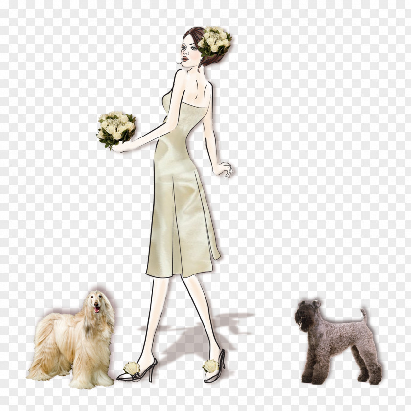 With A Beautiful Map Dog Breed Illustration PNG
