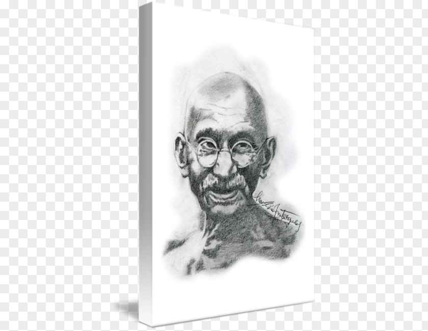 Mahatma Gandhi Portrait Drawing Art Sketch PNG