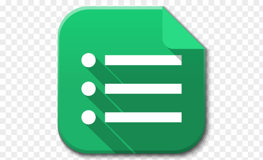 Apps Google Drive Forms Angle Symbol Green PNG