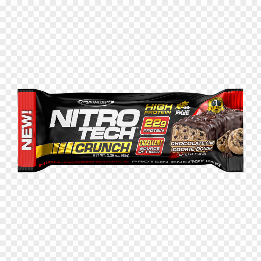 Chocolate Chip Cookie Muscletech Nitro-Tech Crunch Bar Nitro Tech Bars Dietary Supplement Protein PNG