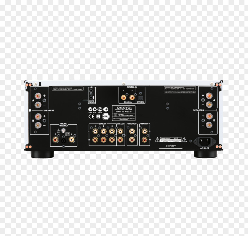 Integrated Amplifier Stereo Onkyo A-9070 [black] Audio Power PNG