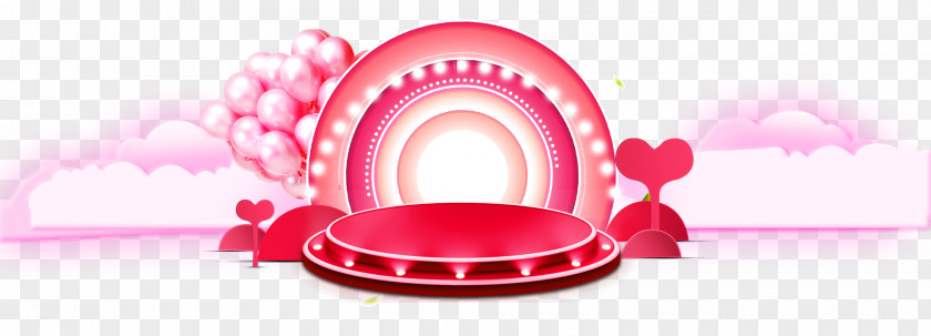 Pink Bulb Stage Decoration Pattern Light PNG