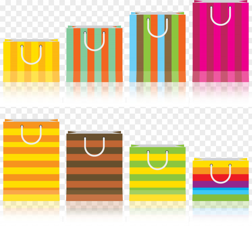 Striped Shopping Bags Paper Bag Gift Euclidean Vector PNG