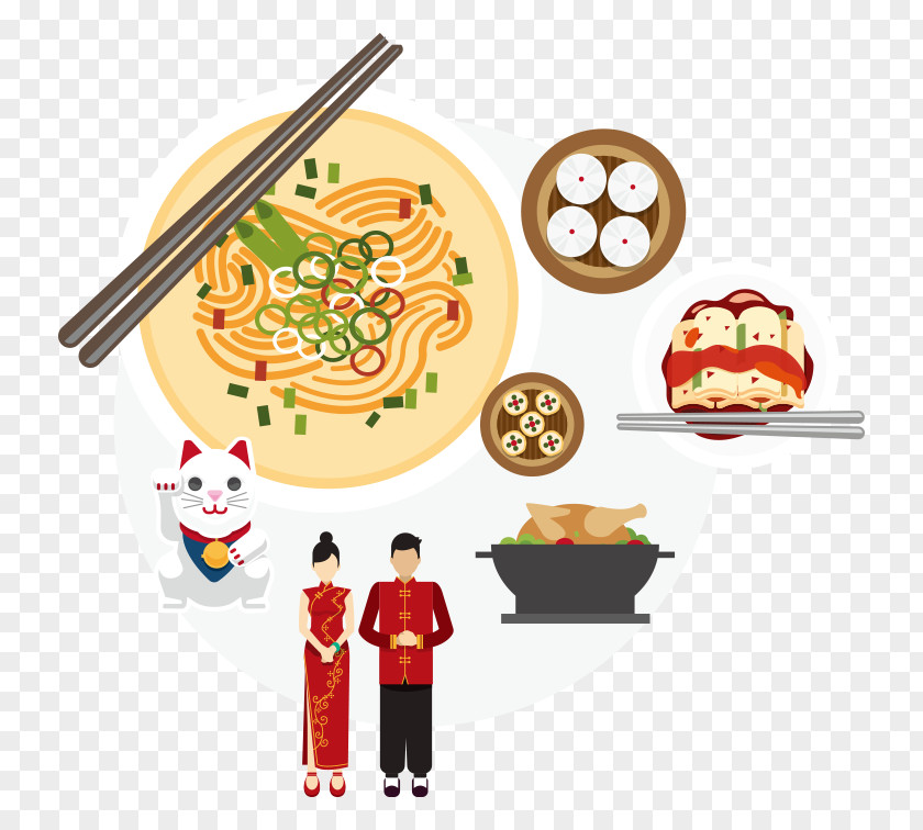 Oriental Food Noodle Painting Zhajiangmian PNG