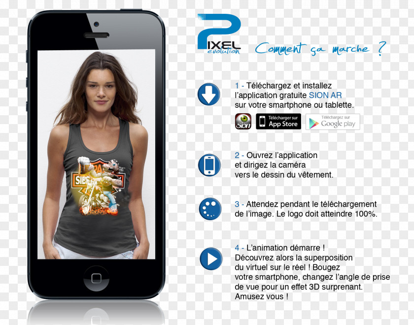 T-shirt 3D Bird Pixel Evolution Smartphone Augmented Reality PNG