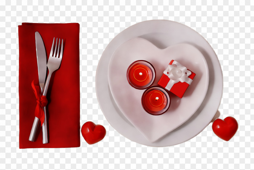Tableware Ceramic Red Heart Plate Spoon Love PNG