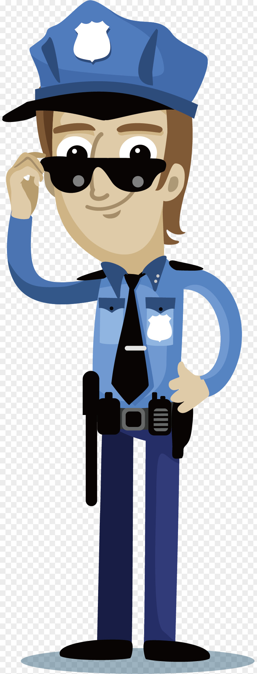 Wearing Sunglasses Of The Police Officer Cartoon PNG