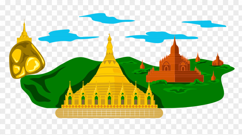 Pagoda Map Kyaiktiyo Vector Graphics Stock Illustration Shutterstock PNG