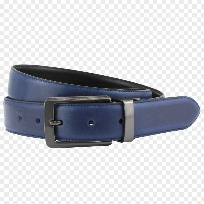 Buckle Webbed Belt Navy Blue Leather PNG