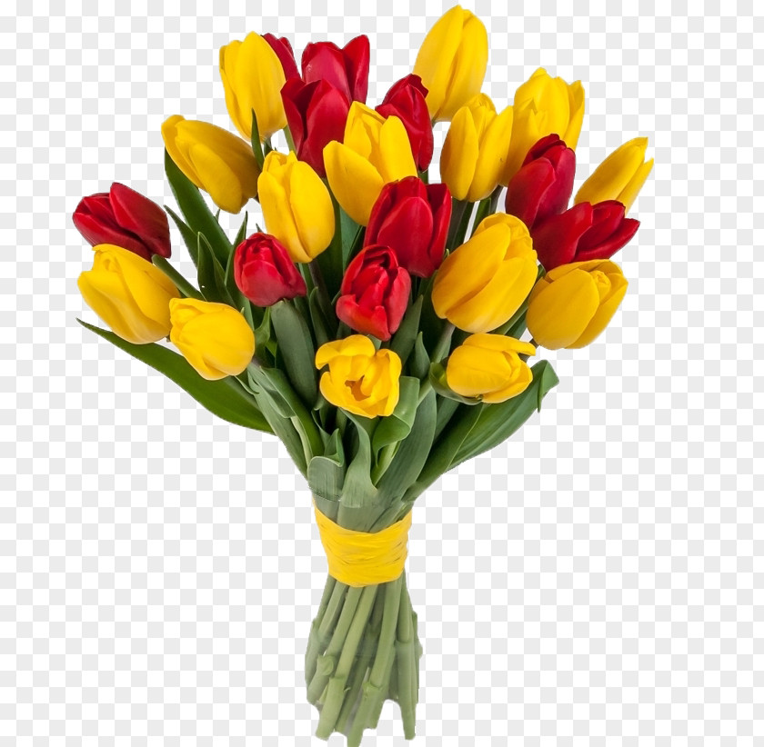 Tulip Flower Bouquet Yellow Cut Flowers PNG