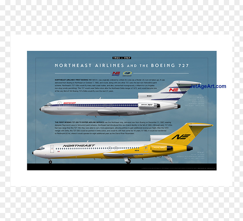 Airplane Boeing 727 Airline Wide-body Aircraft Livery PNG