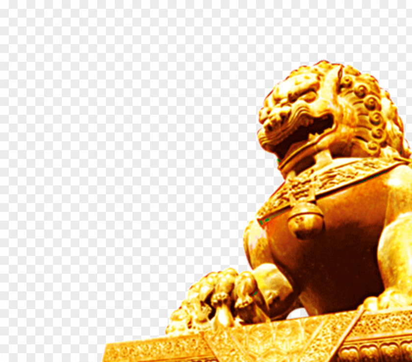 Golden Lion Stone Material China Business Information PNG