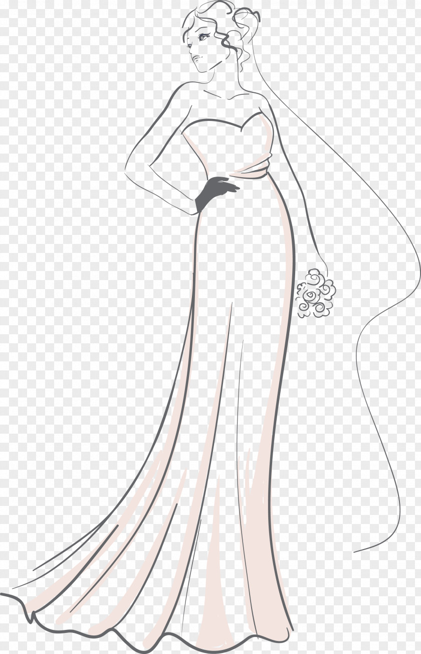 Happily Ever After Gown Wedding Dress Sketch PNG
