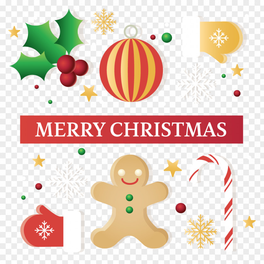 Vector Christmas Gingerbread Man Ornament Greeting Card Clip Art PNG