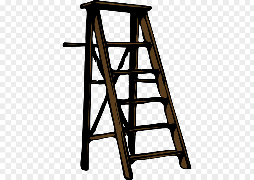 Wood Ladder Illustration PNG Illustration, brown A-framed ladder clipart PNG