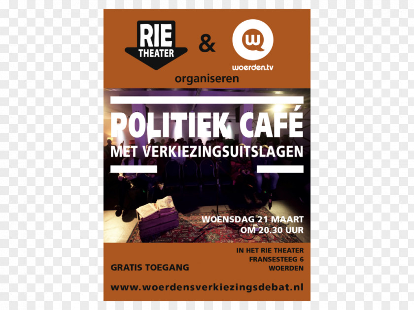 Cafe Poster RIE Theater Theatre Cultuur Lokaal Woerden Franse Steeg PNG