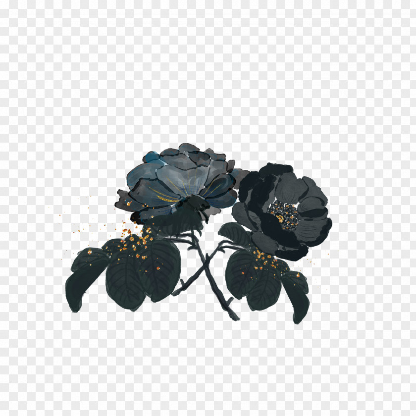 Painted Black Roses Wedding Invitation Rose PNG