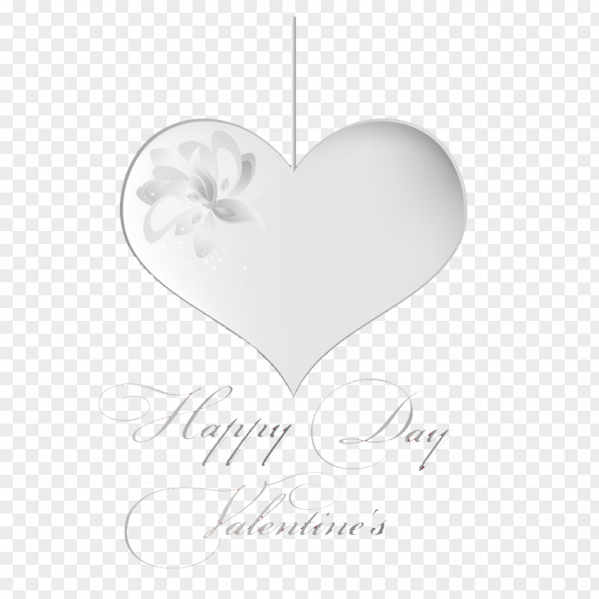 Valentine's Day Love Heart White Black Font PNG