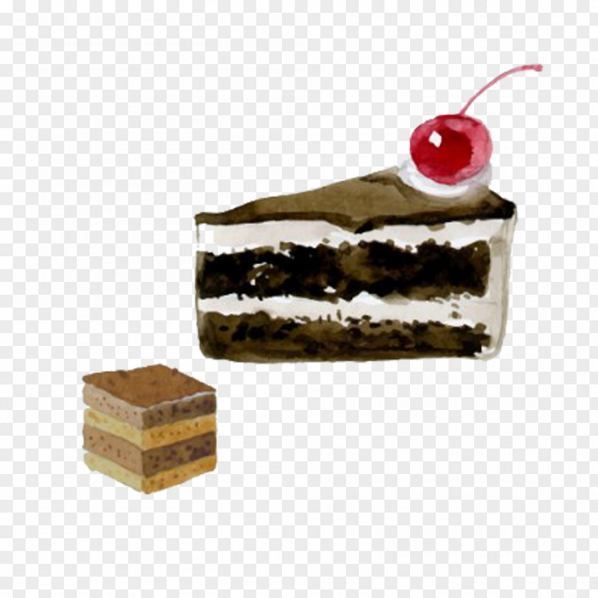 Hand-drawn Illustration Of Chocolate Dessert Croissant Bakery Cupcake Torta Pastry PNG