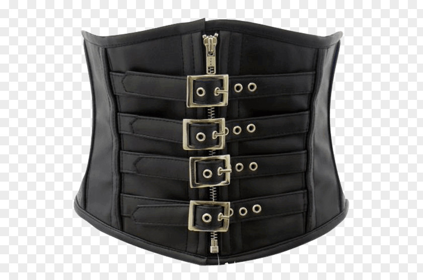 Waist Cincher Training Corset Artificial Leather Bone PNG