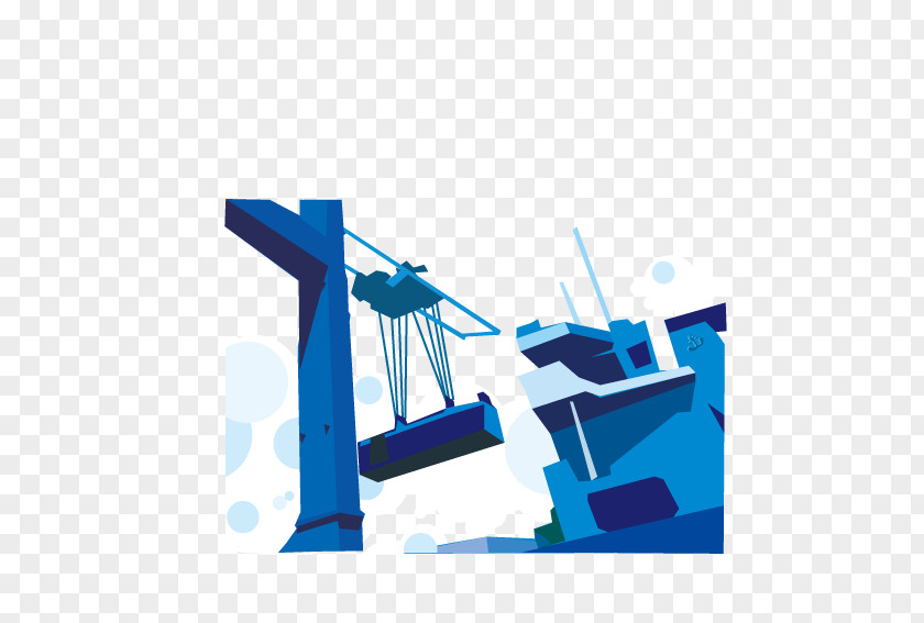 Blue Crane Industry Infographic Clip Art PNG
