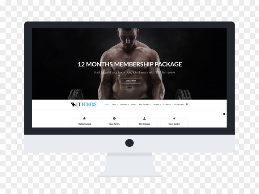 Fitness Template Responsive Web Design Life Time WordPress Physical PNG