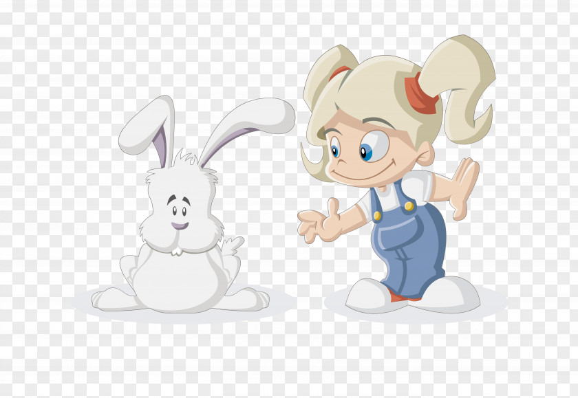 Vector Animal Animation Material Rabbit Character Illustration PNG