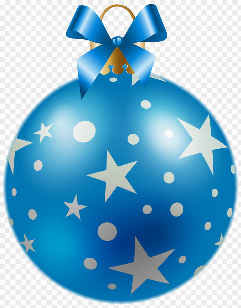 Christmas Blue Ball With Stars Clipart Image Ornament Clip Art PNG