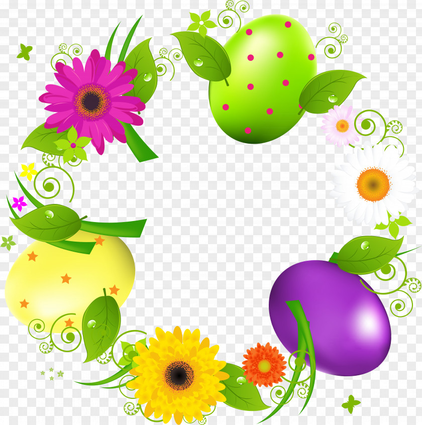 Easter Bunny Egg Postcard Clip Art PNG