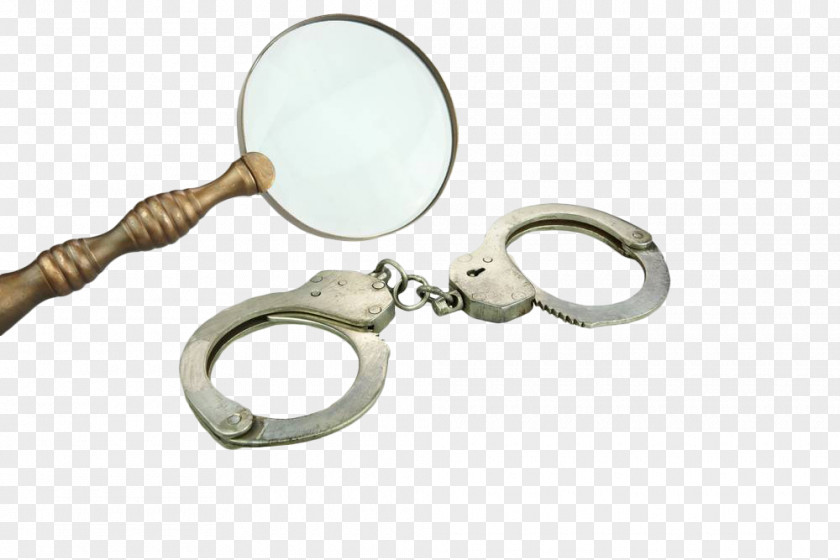 Handcuffs And Magnifying Glasses Glass PNG