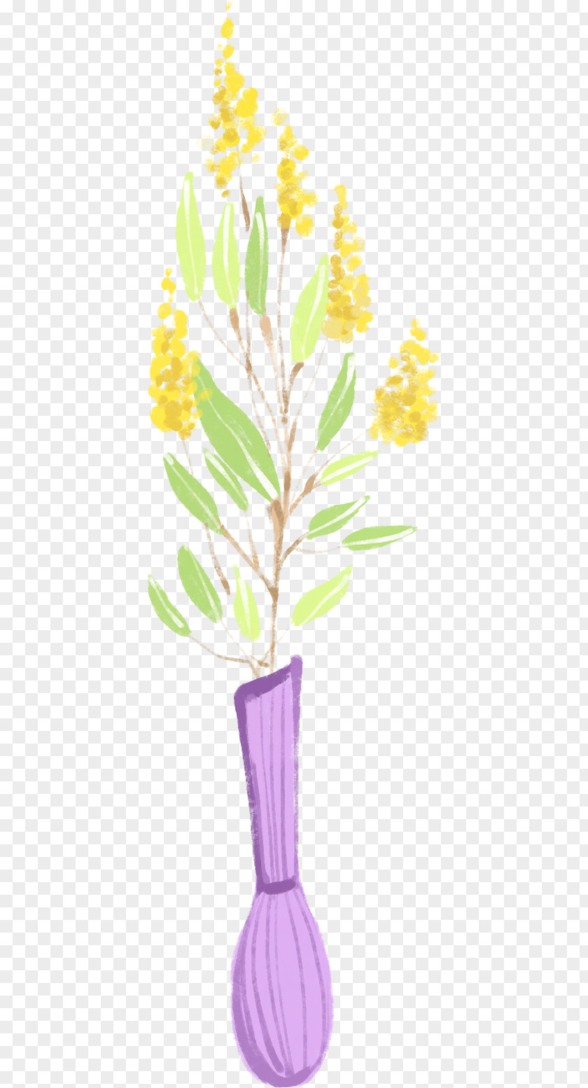 Purple Vase Yellow Flowers Flower Floral Design PNG