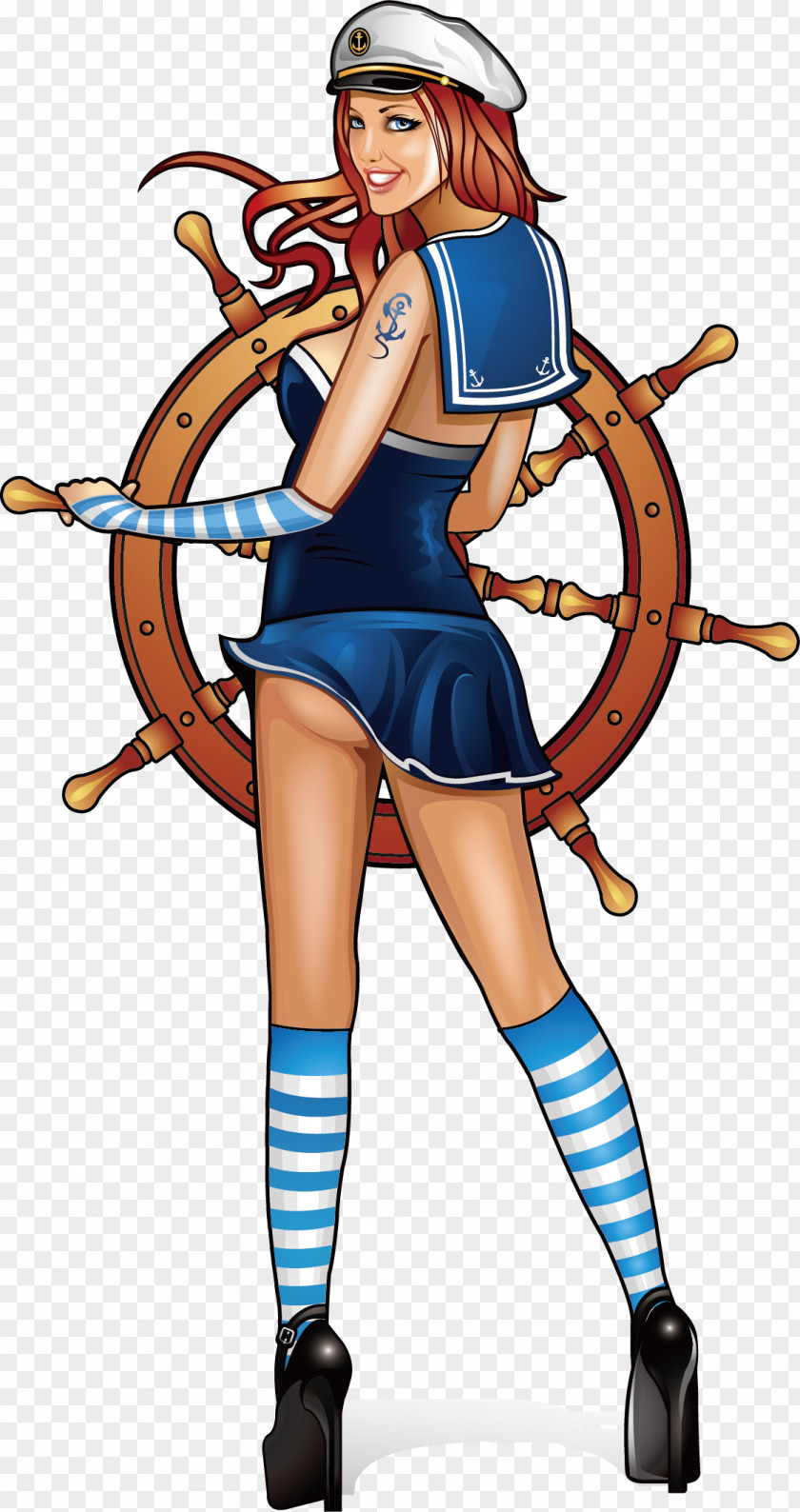 Sailing Man Sea Captain Cartoon Sailor Illustration PNG