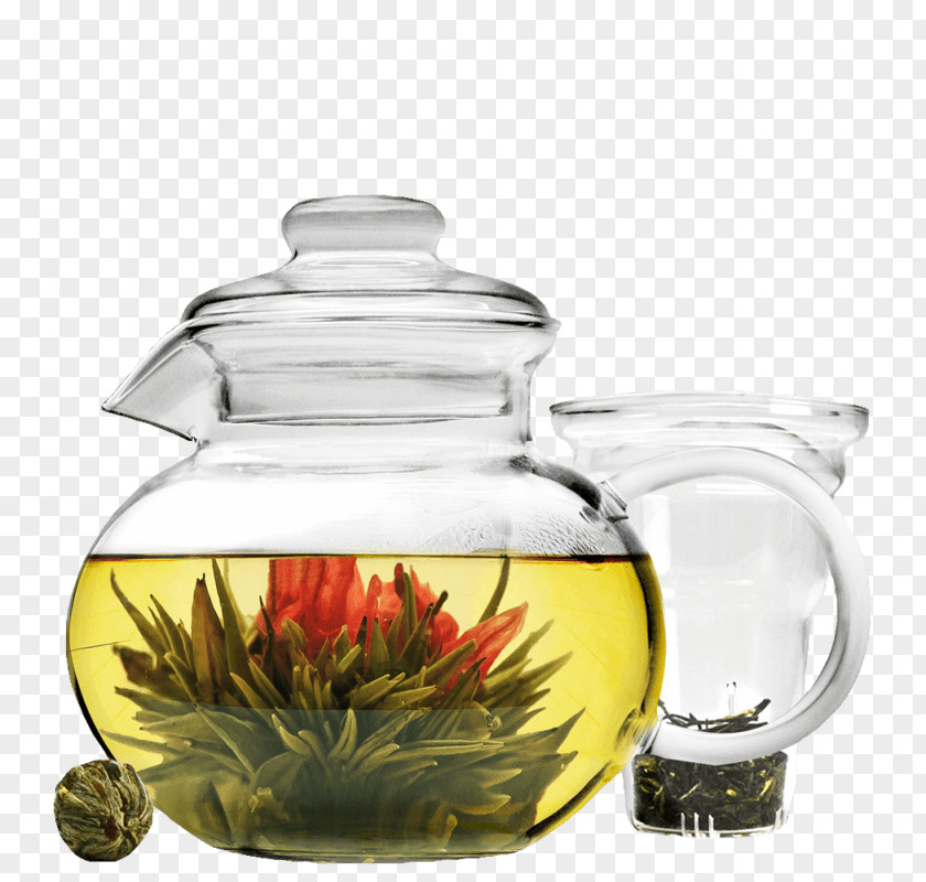 Tea Flowering Green Infuser Teapot PNG