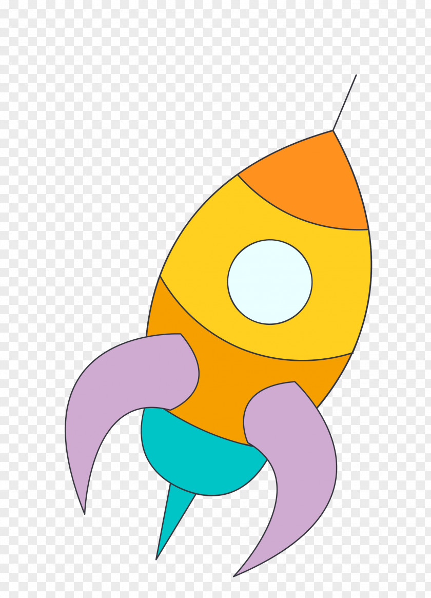 Vector Color Cartoon Small Rocket Illustration PNG