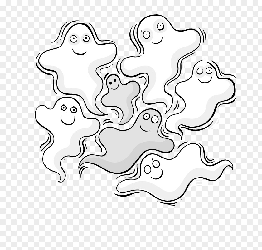Vector Ghost Falling PNG