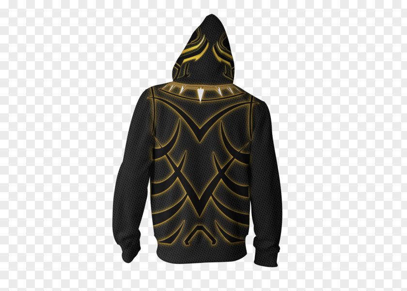 Black Hoodie Panther T-shirt Iron Man Zipper PNG