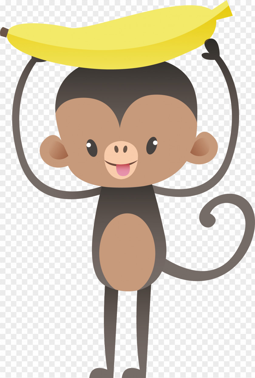 Cartoon Monkey Vector Drawing Clip Art PNG