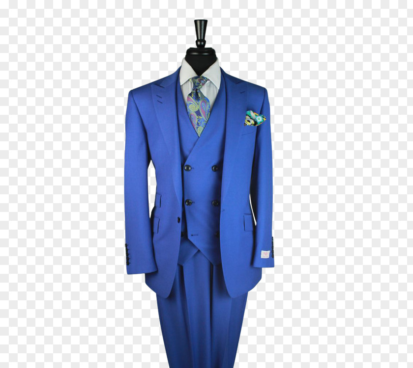 Suit Tuxedo Blue Indigo Single-breasted PNG