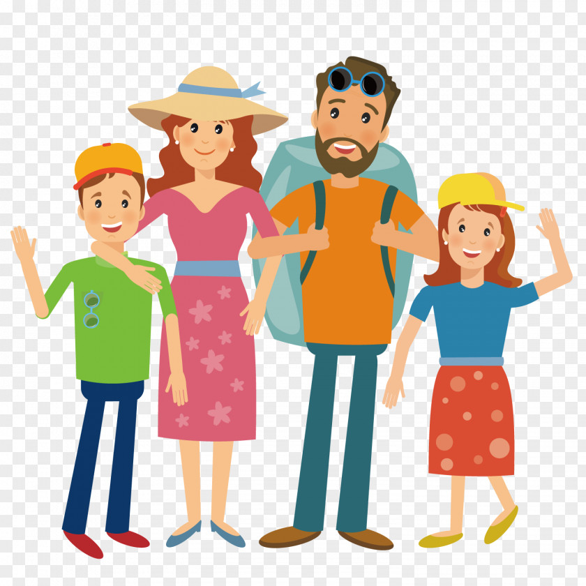 Travel Family Camping Hiking Illustration PNG