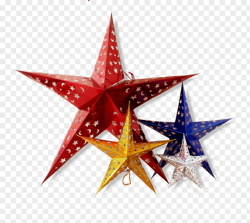 Christmas Light Decoration Pentagram PNG