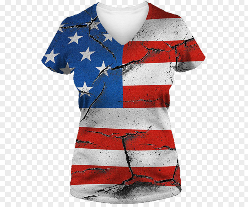 Distressed Flag T-shirt Of The United States Hoodie Sleeve PNG