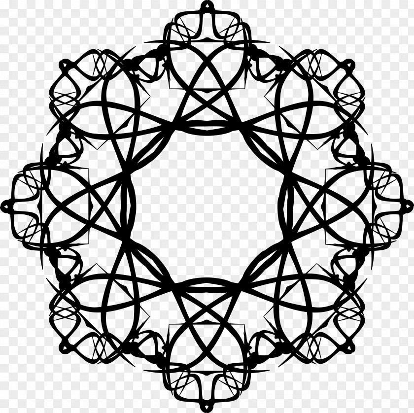 Islamic Ornament Rosette Black And White Drawing Clip Art PNG