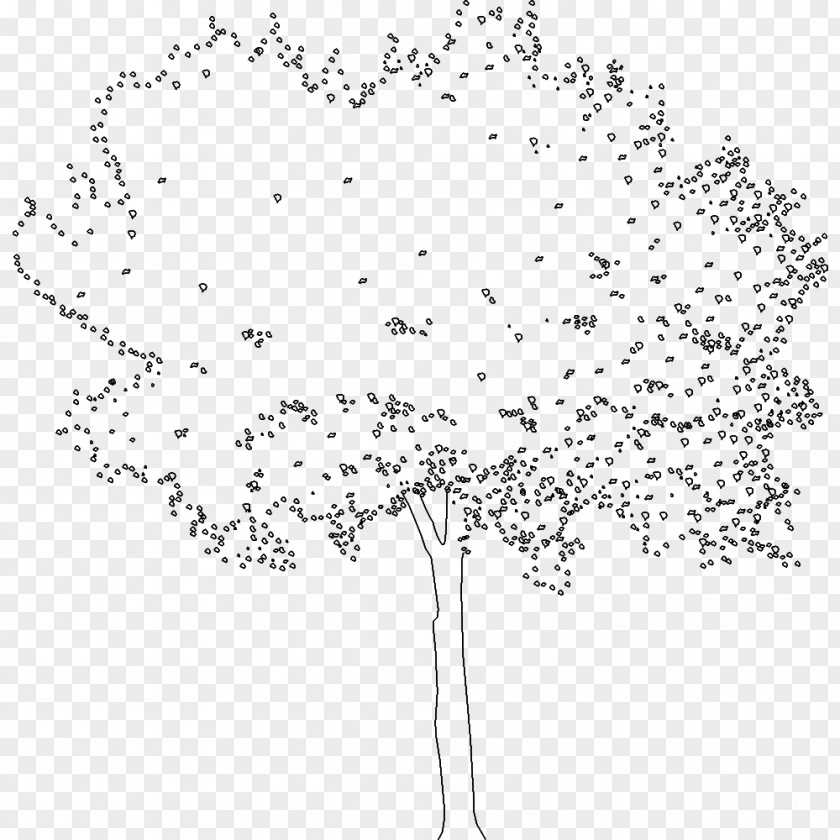 Cad Tree Axonometric Projection Woody Plant Line Art Drawing PNG